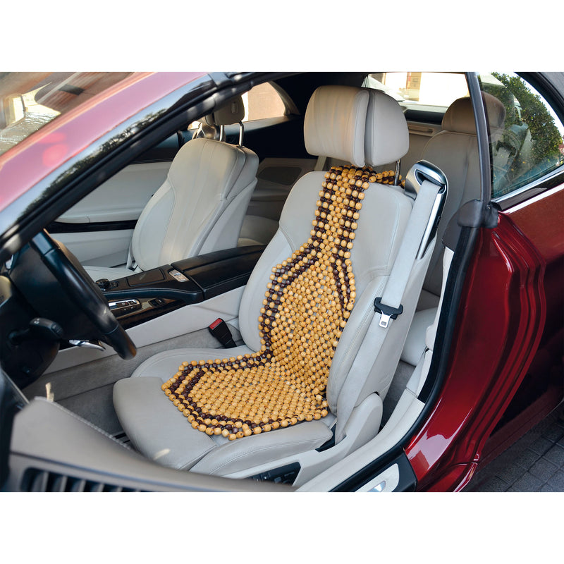 Houten kralen autostoel mat BAOBAB 1pc 128x38