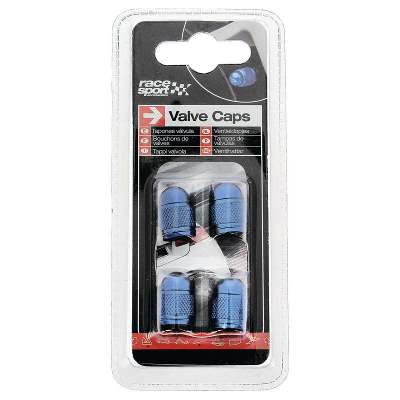 VALVE CAP SET 4PC blauw