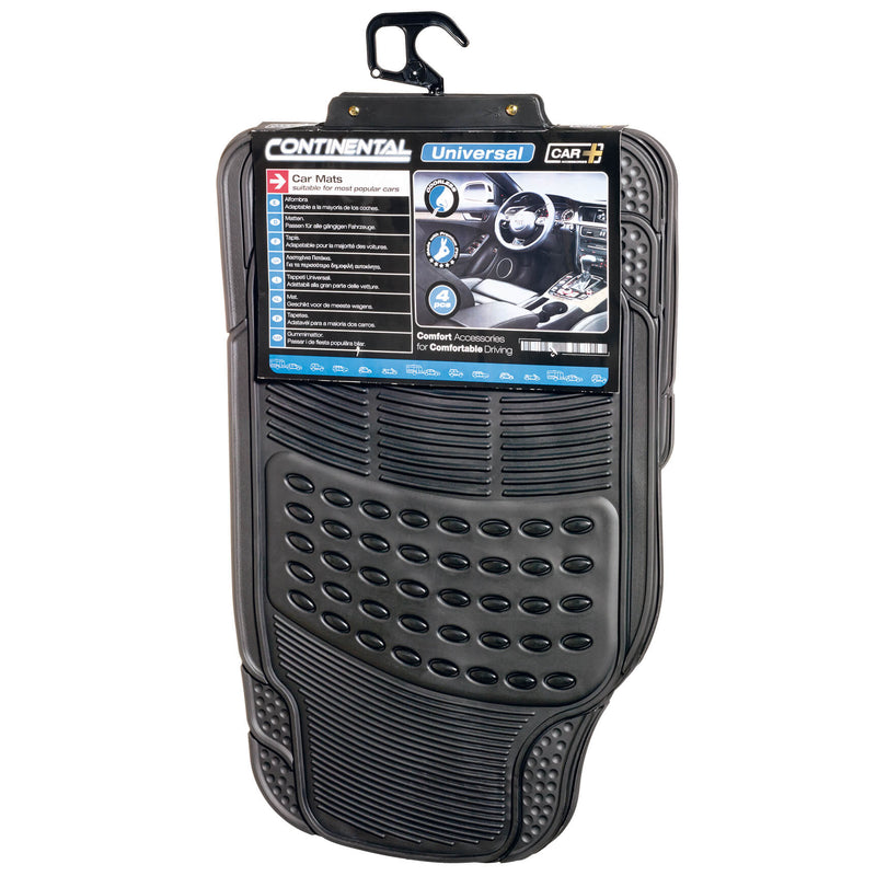 Mattenset rubber -continental- zwart 4st