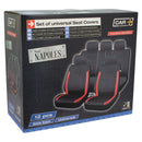 Stoelhoezen set Napoles 12-delig zwart-rood