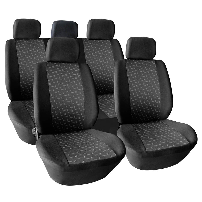 Auto stoelhoezen set Car+ zwart - grijs Type JACQUARD zwa