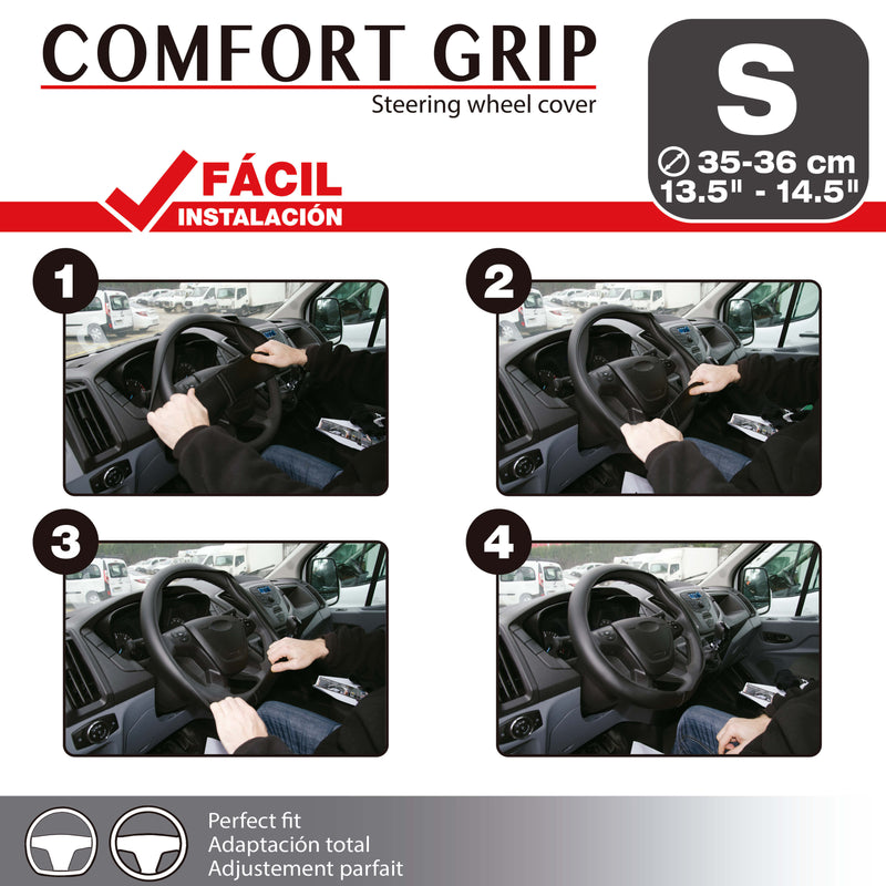 Auto stuurhoes ventilerende comfort Grip zwart 34.5-36.5cm