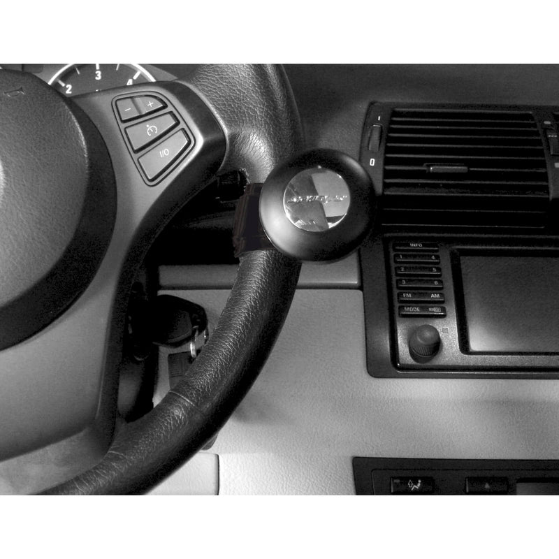 Stuurknop -moon shape- zwart / chroom