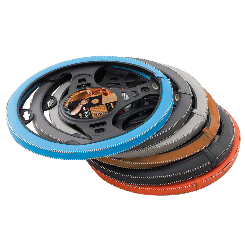 Stuurhoes auto universeel type Artisan orange met wit sticks