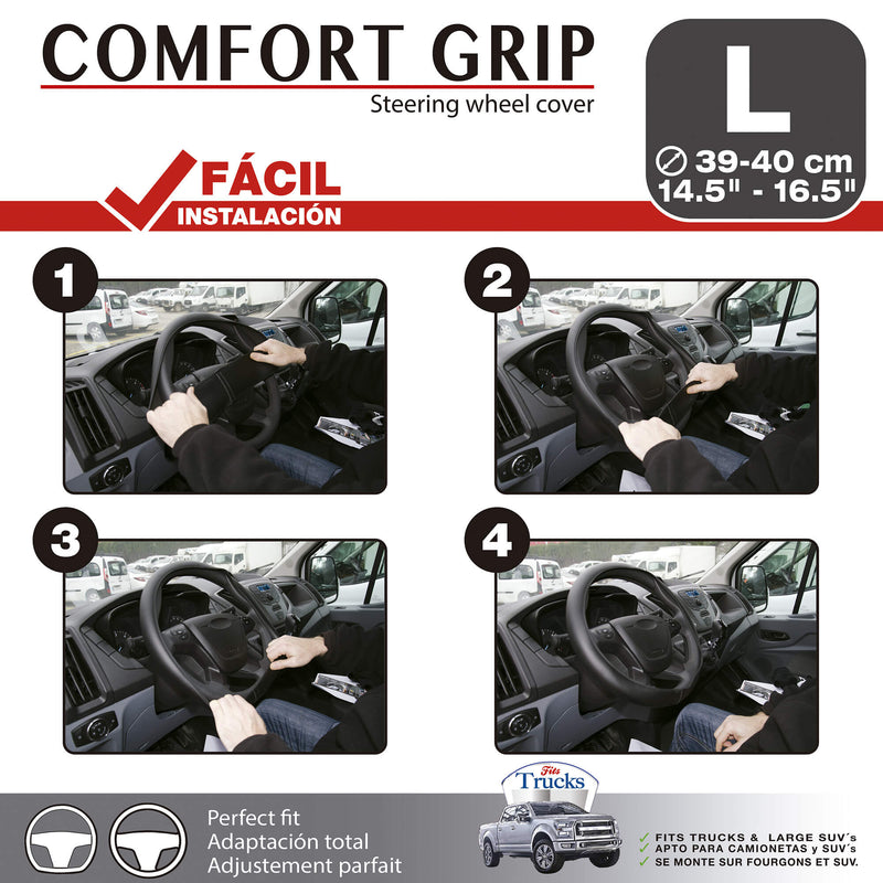 Auto stuurhoes ventilerende comfort Grip zwart 39-40 cm