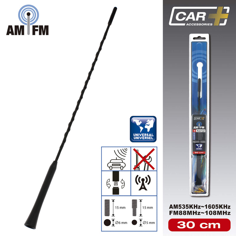 Zwarte AM/FM Auto Antenne 30cm 1st