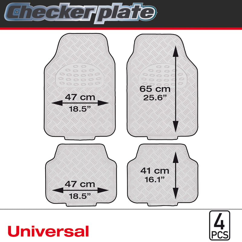 Mattenset -Alu look- piano-zwart 4 stuks