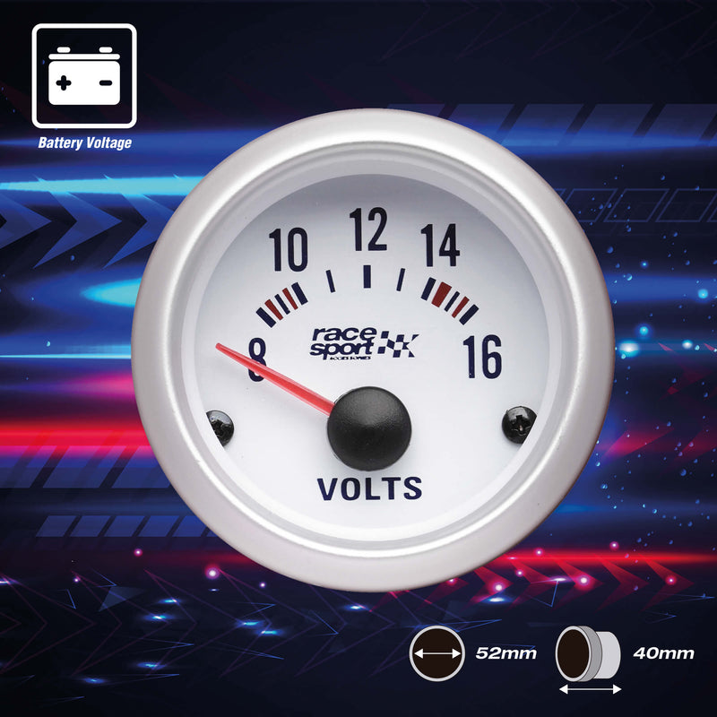 Volt meter wit 52mm 12v