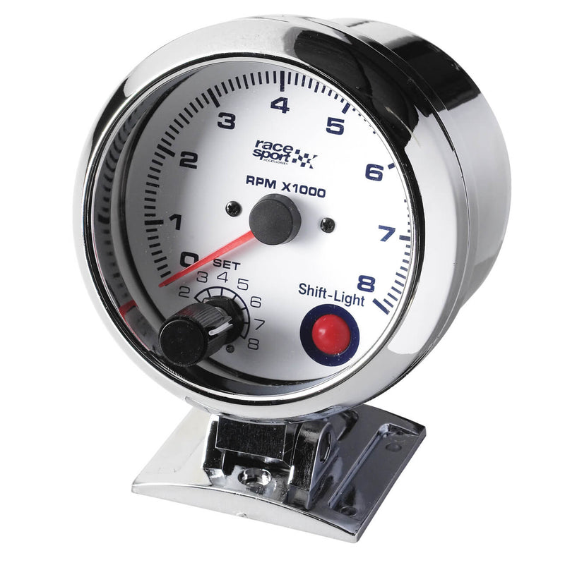 Toerenteller met schakellamp wit 90mm 12v