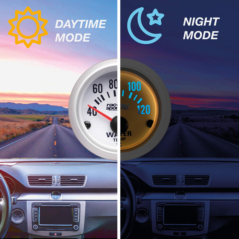 Water temperatuur meter wit 52mm 12v