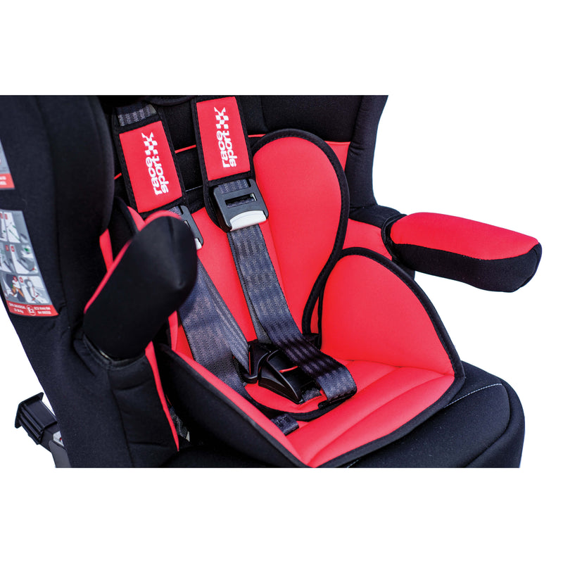 Kinderzitje groep1-2-3. Rood/zwart Isofix