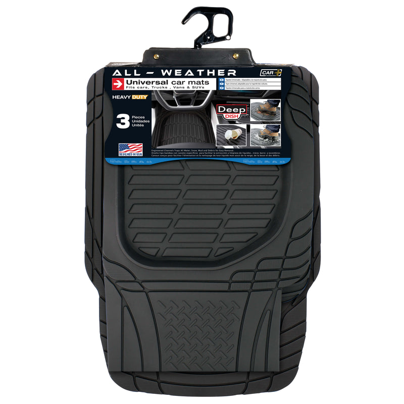 Deep dish rubber automat zwart 3st