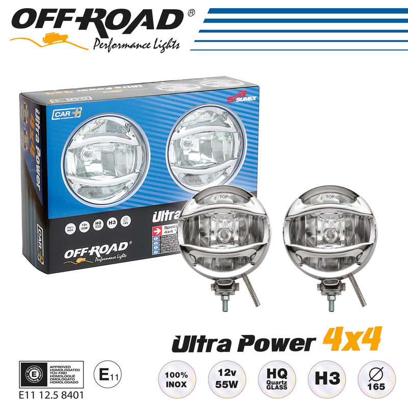 lampENSET "SPECIAL 4X4 NS890" LANG RIJDEN VERCHROOMD
