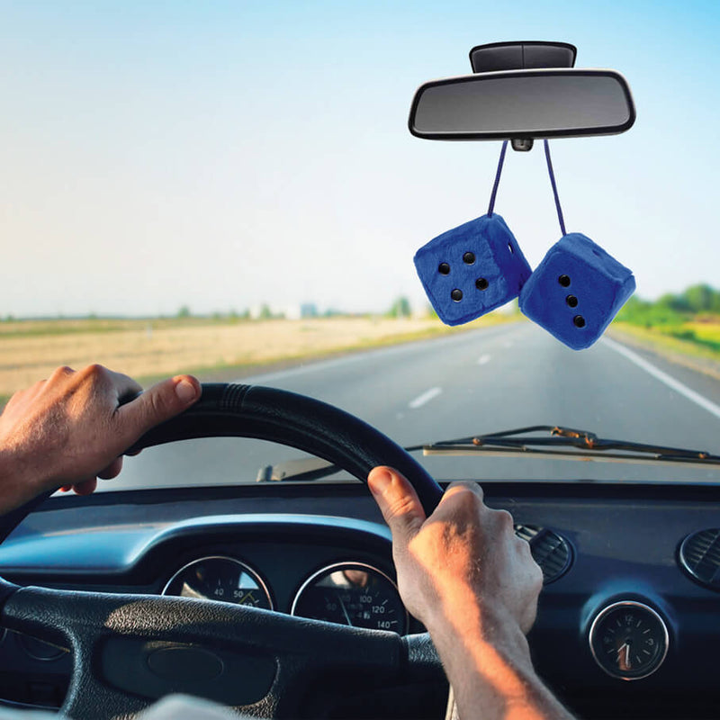 Dobbelstenen 7x7cm blauw - zwart