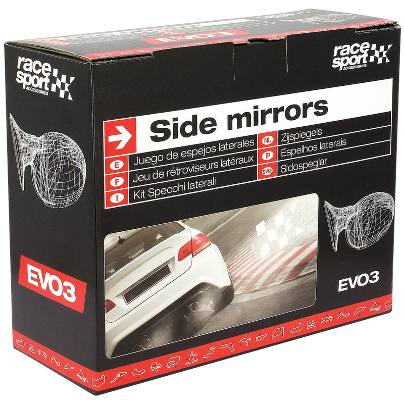 EVO 3 Spiegel electrisch - zwart - opklapbaar - 3 draden