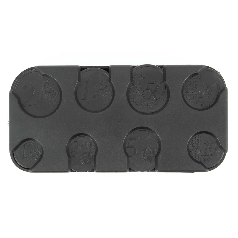 Euro muntenbakje van zwart kunststof