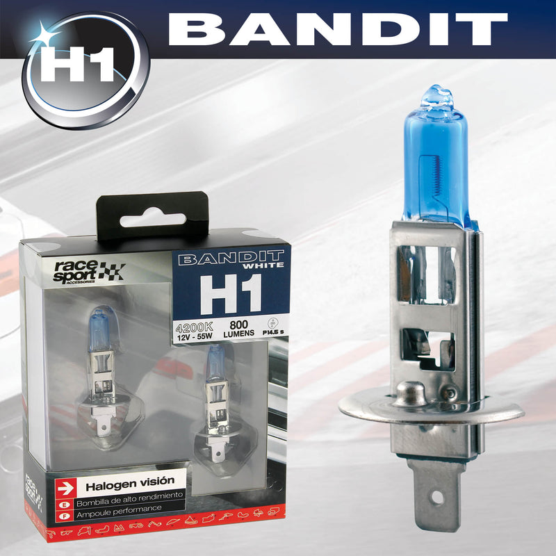 Autolampen set -Bandit- H1 12v 55w wit licht Xenon look