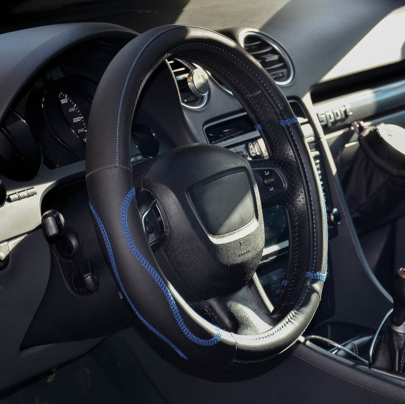 Auto stuurhoes hybrid 37-39cm blauw