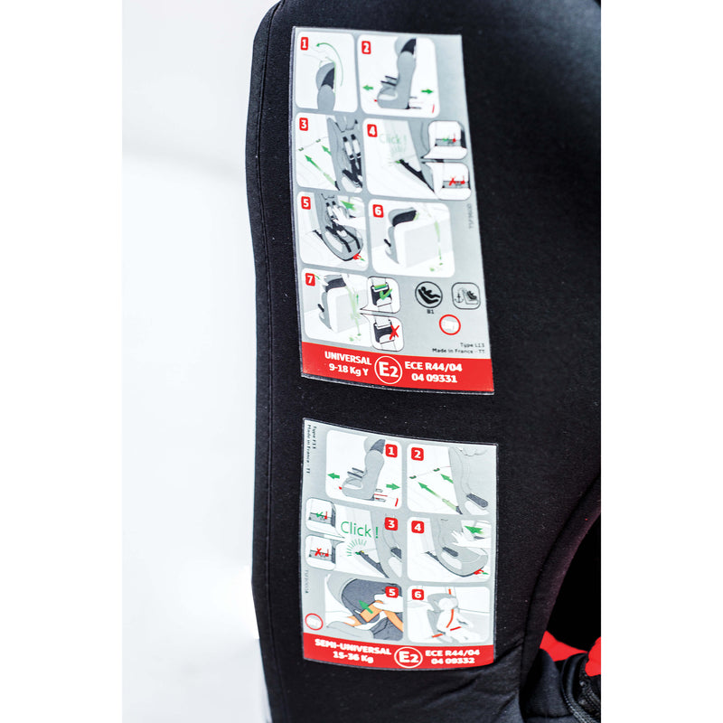 Kinderzitje groep1-2-3. Rood/zwart Isofix