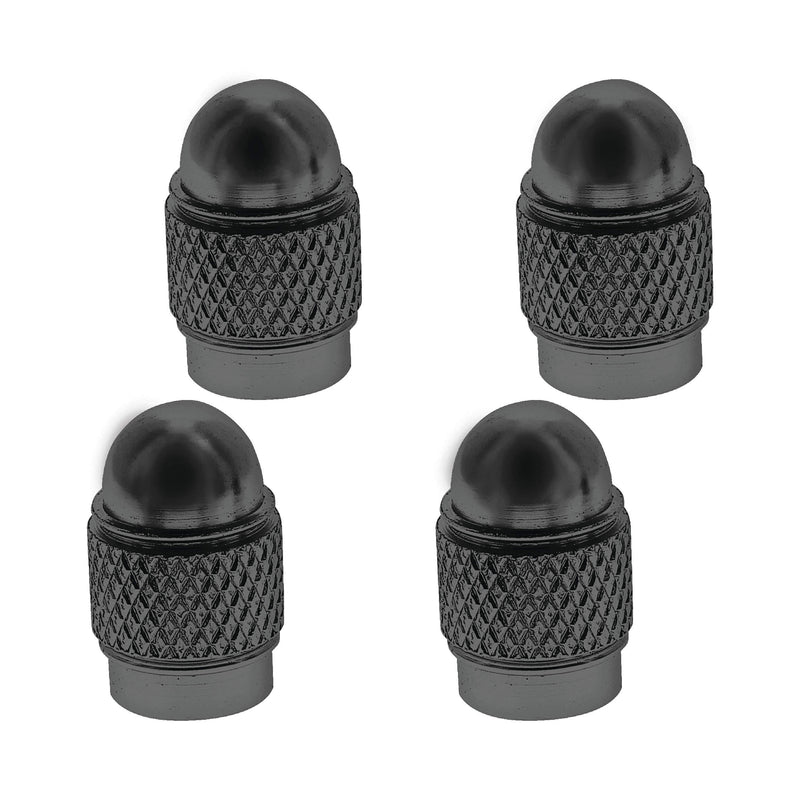 VALVE CAP SET 4PC zwart