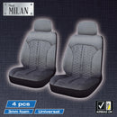 Stoelhoezen set Milano 4-delig zwart-grijs