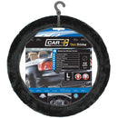 Auto stuurhoes zwart pluche 37-39cm
