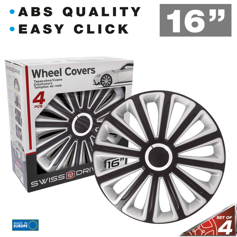 Wieldoppen 16" Alaska Zwart/Zilver