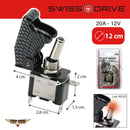 Top Gun schakelaar carbon - rode led