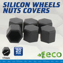 Siliconen wielboutdoppen - zwart - 17mm set 20 stuks