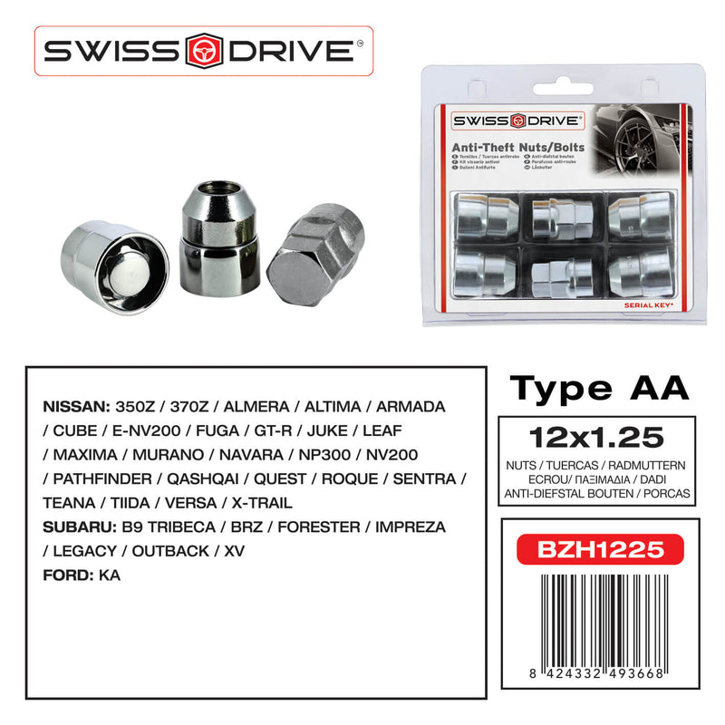 Anti-diefstal wielbouten M12x1.25 T19 Butzi Premium