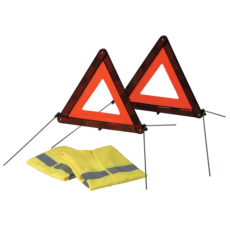 2x gevarendriehoek en 2x veiligheidsvesten