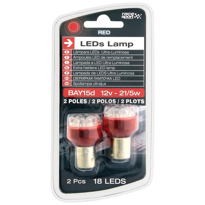 Auto Led lamp BAY15D 12w 21/5w rood