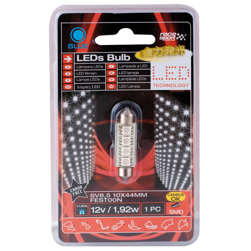 Interieur verlichting 4smd LED blauw 10x44mm