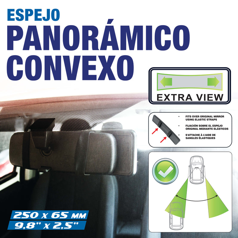 Vervangings spiegel 25x6,5cm met elastiek