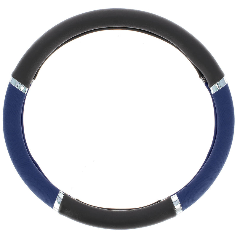 Auto stuurhoes zwart / blauw PVC -speed-