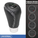 Universele versnellingspook semi lift zwart leder met wit st