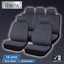 Stoelhoezen set Venecia 12-delig zwart-grijs