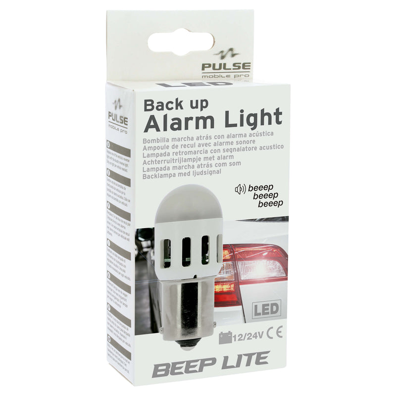 ACHTERUITRIJ ALARM LED lamp BA15S MET WAARSCHUWINGSGELUID