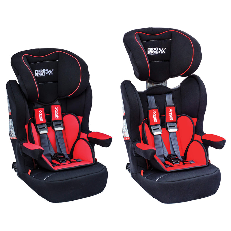 Kinderzitje groep1-2-3. Rood/zwart Isofix