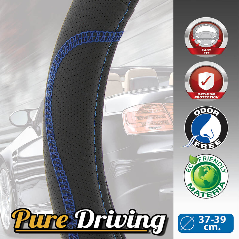 Auto stuurhoes hybrid 37-39cm blauw