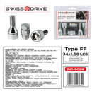 Anti-diefstal wielbouten M14x1.50 L28 T17 Butzi Premium