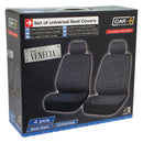 Stoelhoezen set Venecia 4-delig zwart-grijs