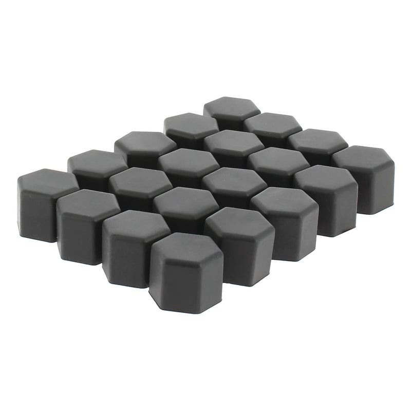 Siliconen wielboutdoppen - zwart - 17mm set 20 stuks