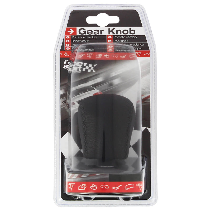 Pookknop -Eternal- zwart leer - lift achteruit