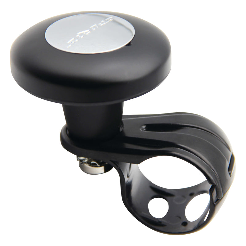 Stuurknop -moon shape- zwart / chroom