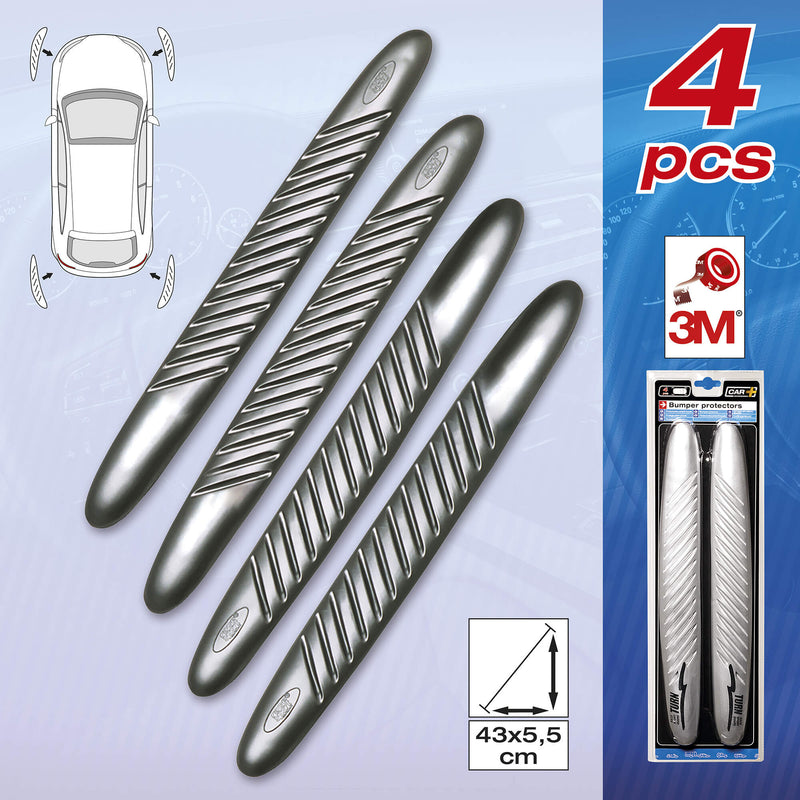 Bumper beschermstrips -turn- 4st grijs