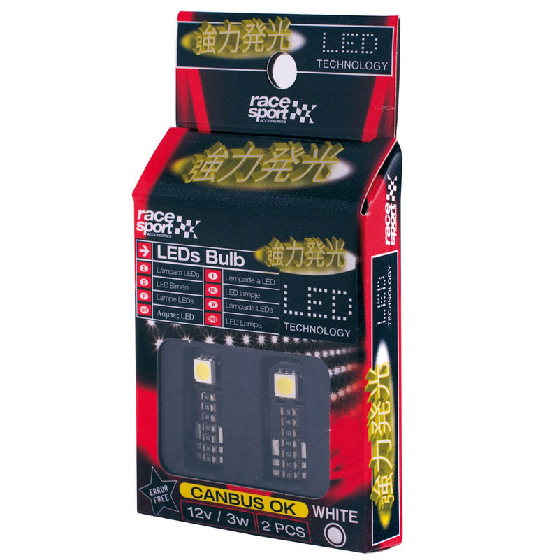 LED lampjes T10 SMD 12v 3W storingsvrij 2st