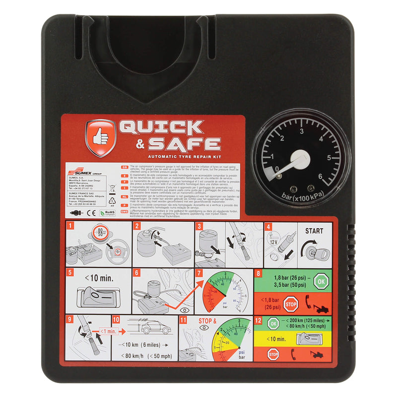 Car Plus bandenreparatie set noodkit incl. bandenpomp 120w