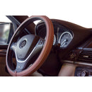 Stuurhoes auto universeel type Artisan Tabak bruin met wit s