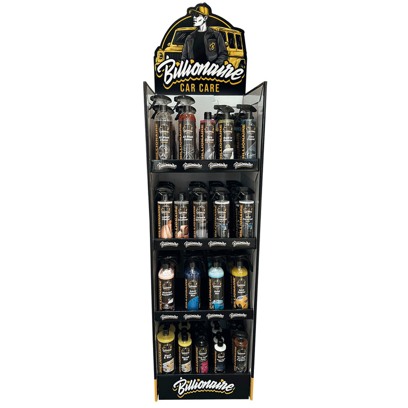 Billionaire Car Care display